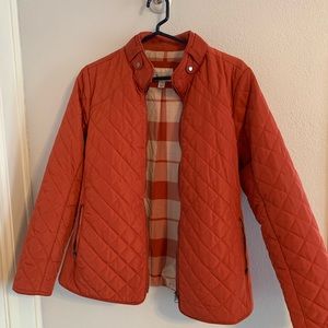 Dulcie Quilted Puffer Jacket in Burnt Orange by Market & Spruce